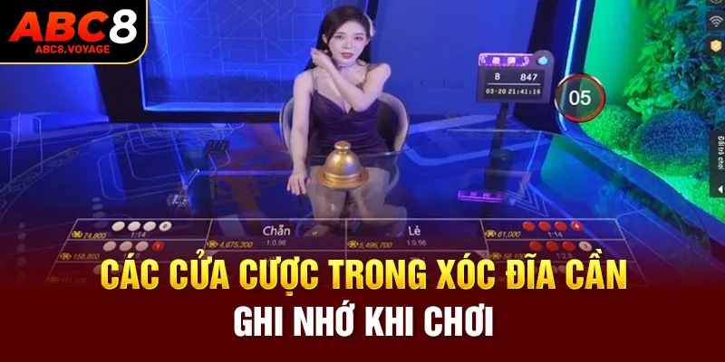 Các cửa cược trong xóc đĩa cần ghi nhớ khi chơi